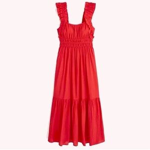 Abercrombie & Fitch Red Ruffle-Strap Maxi Dress